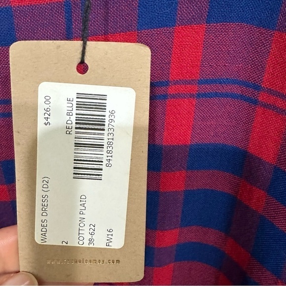 RACHEL COMEY Wades Plaid Mini Dress in ted blue size 2 - Picture 6 of 9